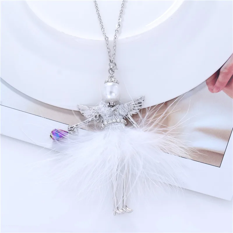 HOCOLE 2018 new girl doll angel wings women necklace statement handmade cute princess trendy pendant fashion party gift jewelry | Украшения