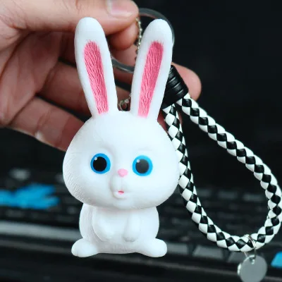 Милый kawaii брелок для ключей мех кролика плюшевый брелок для женщин брелок заяц Автомобильный держатель для ключей кукольный Мешок Подвески подарок плюшевые игрушки для детей - Цвет: style22