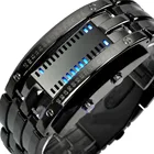 Роскошные креативные цифровые часы для мужчин Бинарные наручные часы для женщин из нержавеющей стали светодиодные электронные спортивные часы relojes para hombre