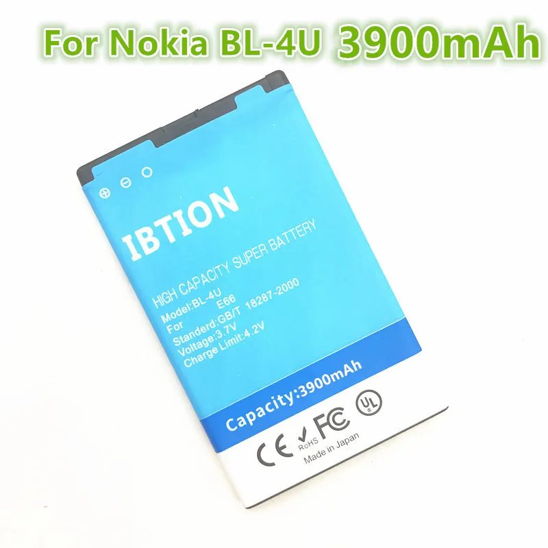 Ibtion 3900 мА/ч BL 4U/BL 4U Батарея для Nokia E66 3120C/6212C 8900 6600 S E75 5730XM 5330XM 8800SA 8800CA