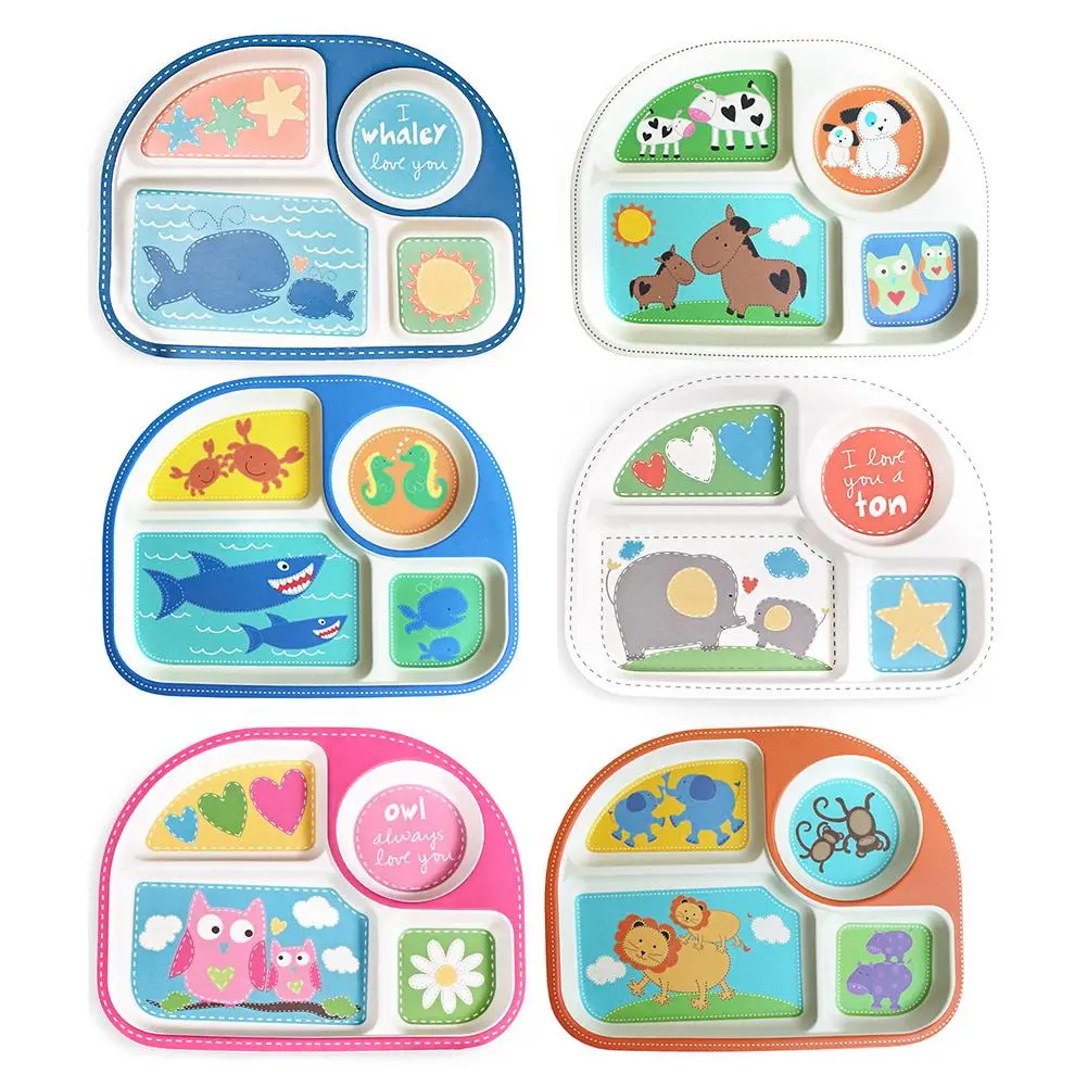 Детская тарелка из экологически чистого бамбукового волокна ассиметричная 4