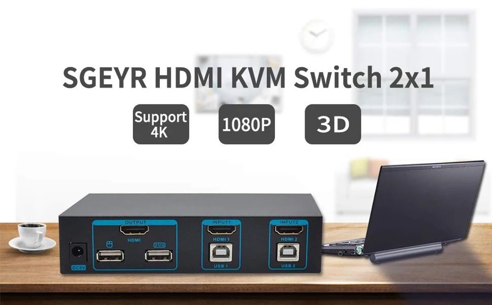 4K 2x1 HDMI KVM переключатель 2 порта KVM переключатель USB 2 в 1 мышь клавиатура коммутатор Поддержка 3D UHD 4K x 2K 1080P для ТВ ПК проектор