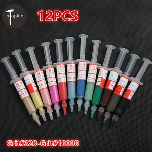 Новая Полировальная паста #320-10000 с зернистостью 12 шт., с растворимостью масла, шлифовальная Полировальная паста без загрязнений для полировки шерсти, ювелирных изделий, стали, керамики