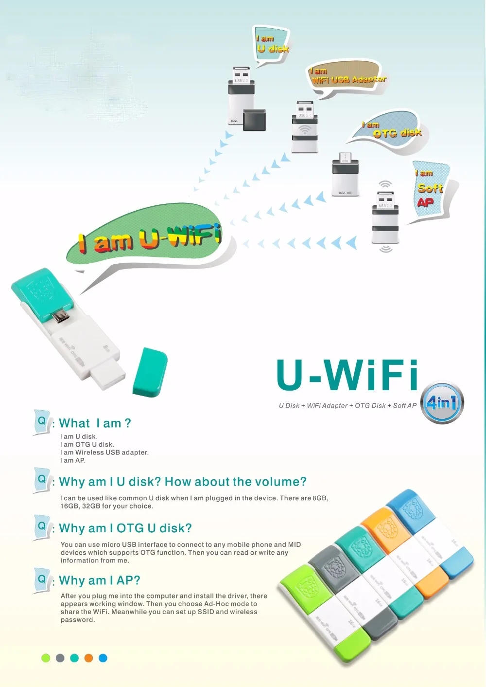 4 в 1 драйвер бесплатно Android OTG USB флэш-накопитель 8G U диск беспроводной мягкий AP 150 Мбит/с Wifi USB адаптер для рабочего стола