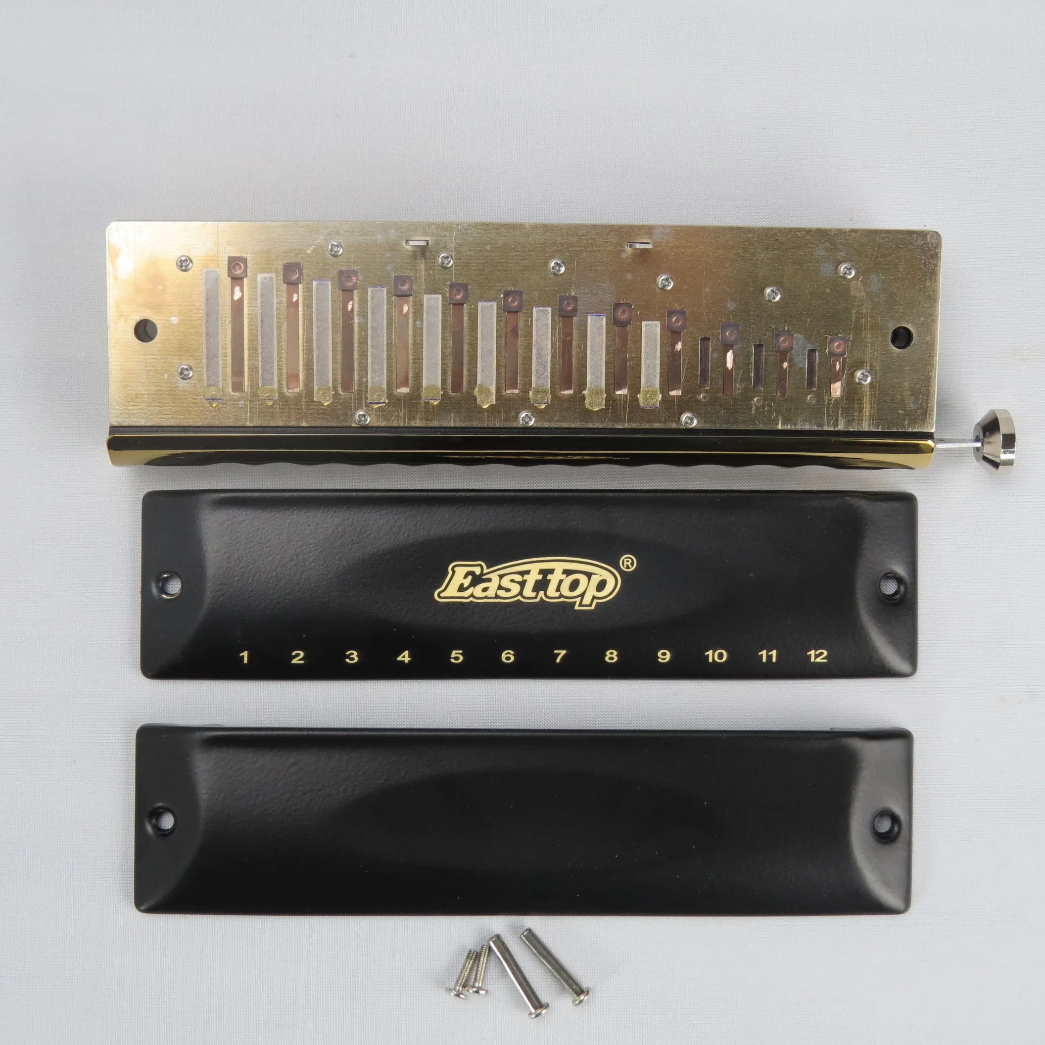 EASTTOP 12 отверстий профессиональная Хроматическая гармоника ABS расческа C key|Губная