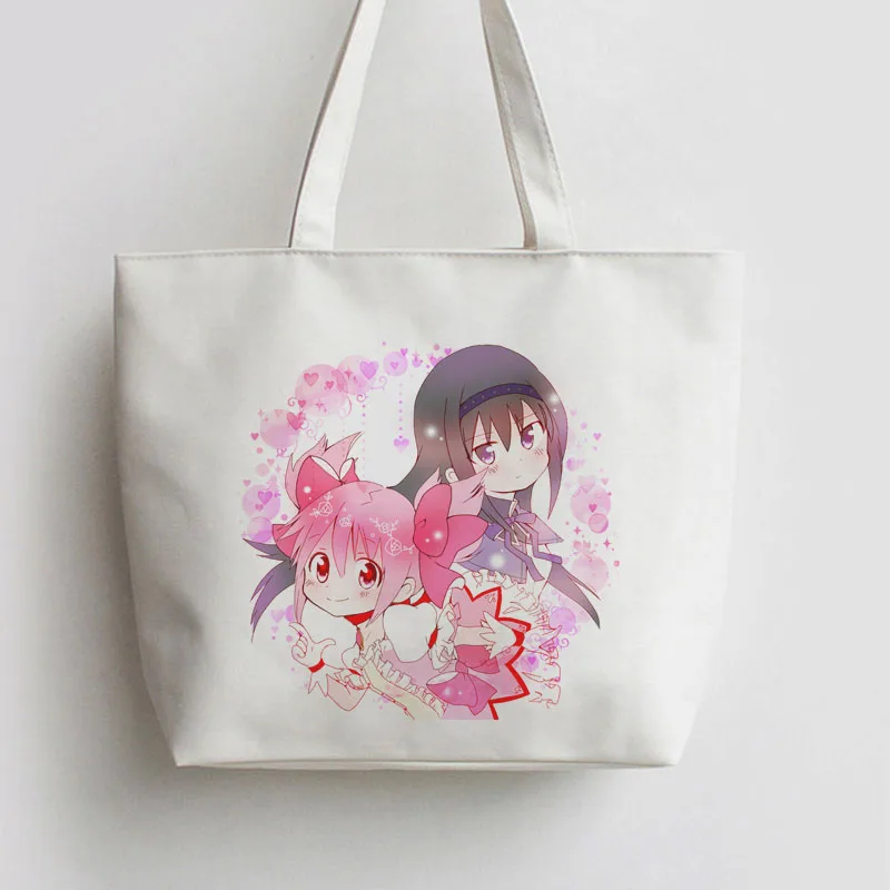 Сумка для покупок аниме Puella Magi Madoka Magica Mahou Shoujo Magika Холщовая мультяшный милый
