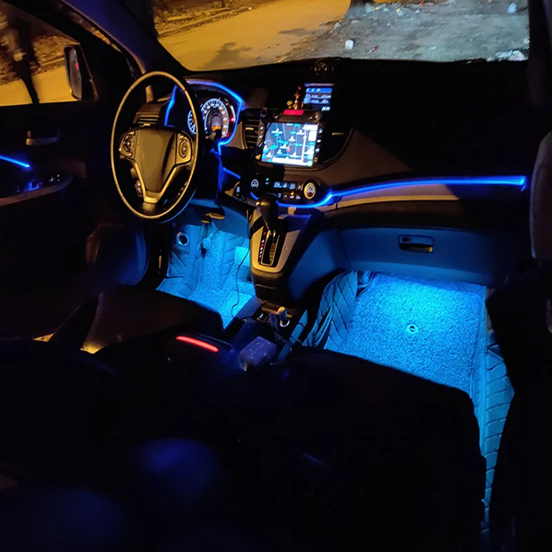 4x12LED автомобиля атмосферная лампа для ног с сигареты светильник er пульт дистанционного управления/несколько режимов Авто Светодиодная лента RGB окружающей среды светильник