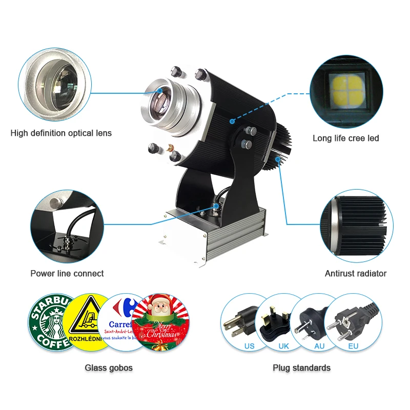 New Model OUTDOOR Waterproof Static Image 20W LED Projector Rustproof IP65 High Definition Custom Logo Gobo Lights | Лампы и освещение