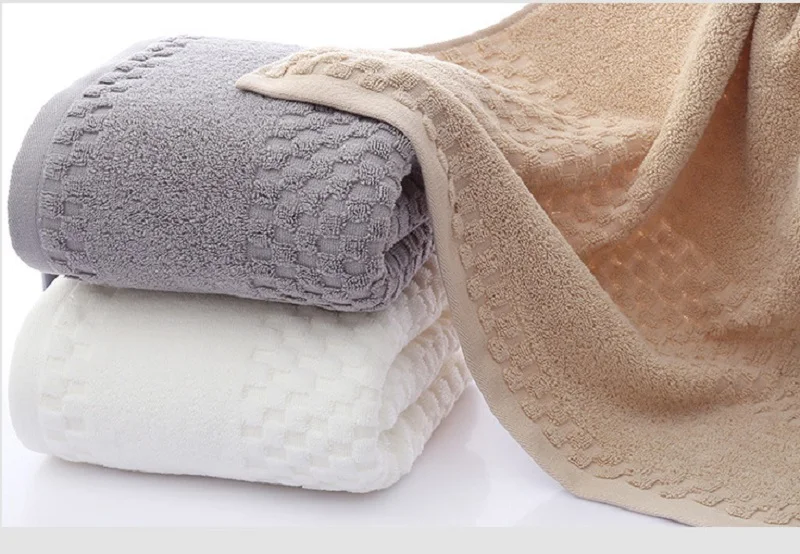 Оптовая продажа роскошное клетчатое домашнее хлопковое махровое полотенце 70*140