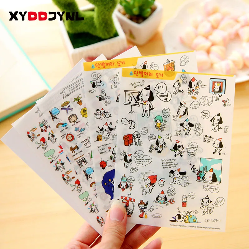 4 листа/лот милые канцелярские принадлежности для детей наклейки с милой