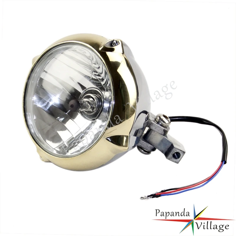 Лаковые латунные мотоциклы 5 75 &quotРетро переднее H4 12V 55W фары изготовленные на