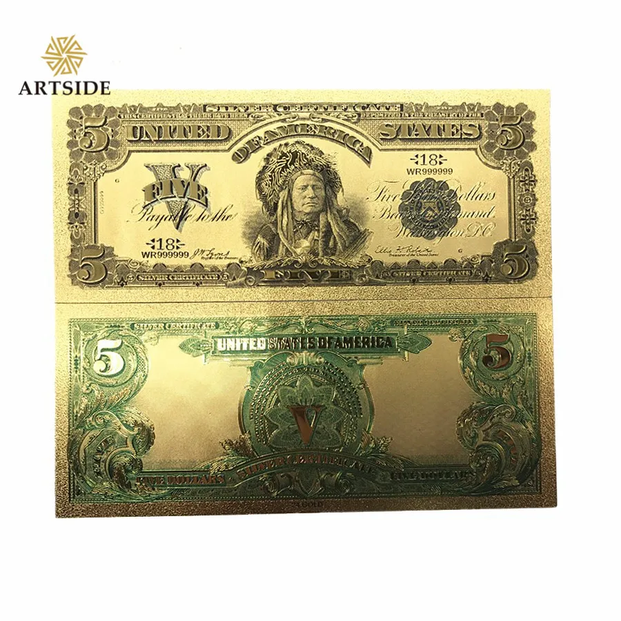1899 USD 1.2.5 долларов американская золотая фольга сувенирная банкнота