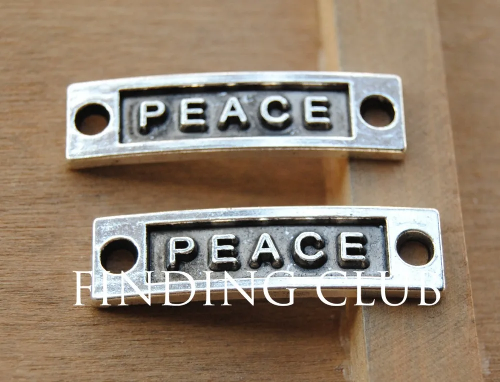 Подвеска Мир для браслета серебристого цвета 6 х27 мм 15 шт.|silver letters|antique silvercharm diy |