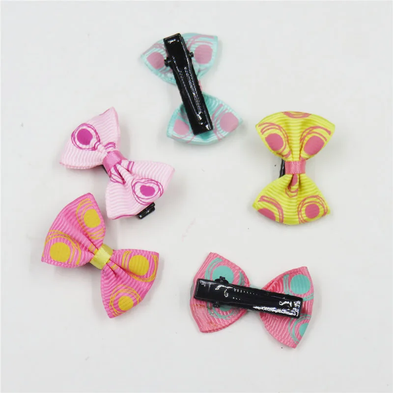 2 шт./лот заколка для волос ярких цветов с принтом солнца и маленьким бантом