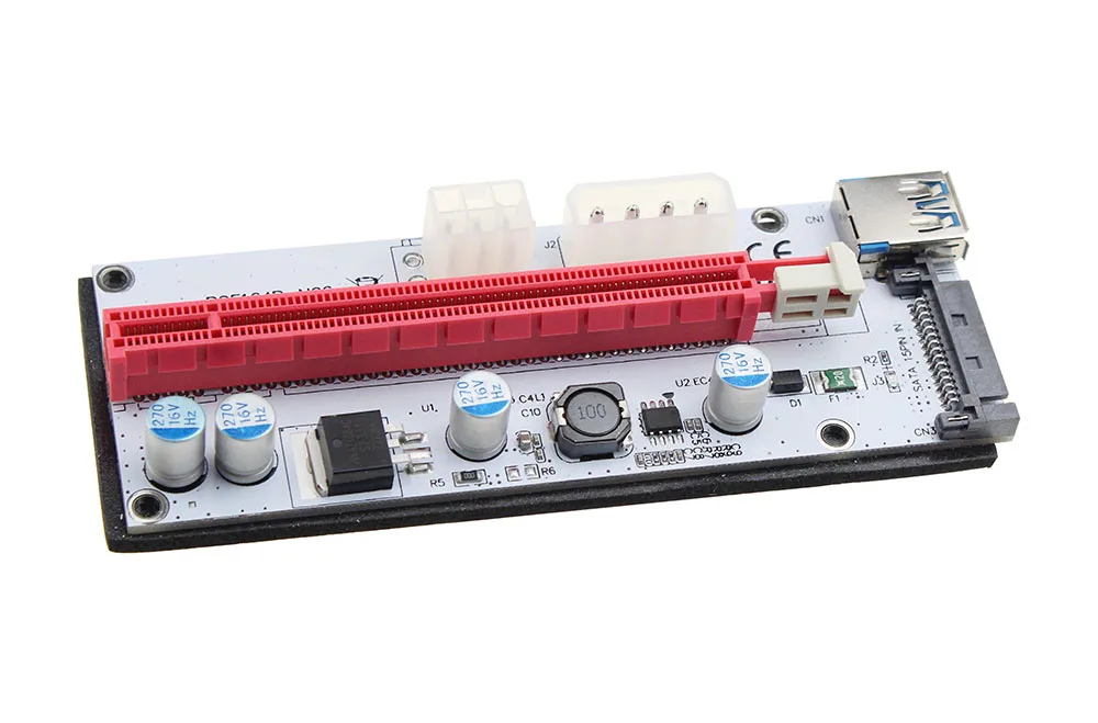 4 контактная Райзер карта VER008S Molex PCI E 6 контактный SATA Pcie 1x до 16x Pci Express для майнинга