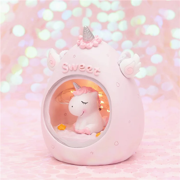 Pink 4 Firya мультфильм Единорог светодиодный ночник Детские ночники настольные декоративные светильники детские игрушки подарок на день рождения Прямая - Испускаемый цвет: Pink 4
