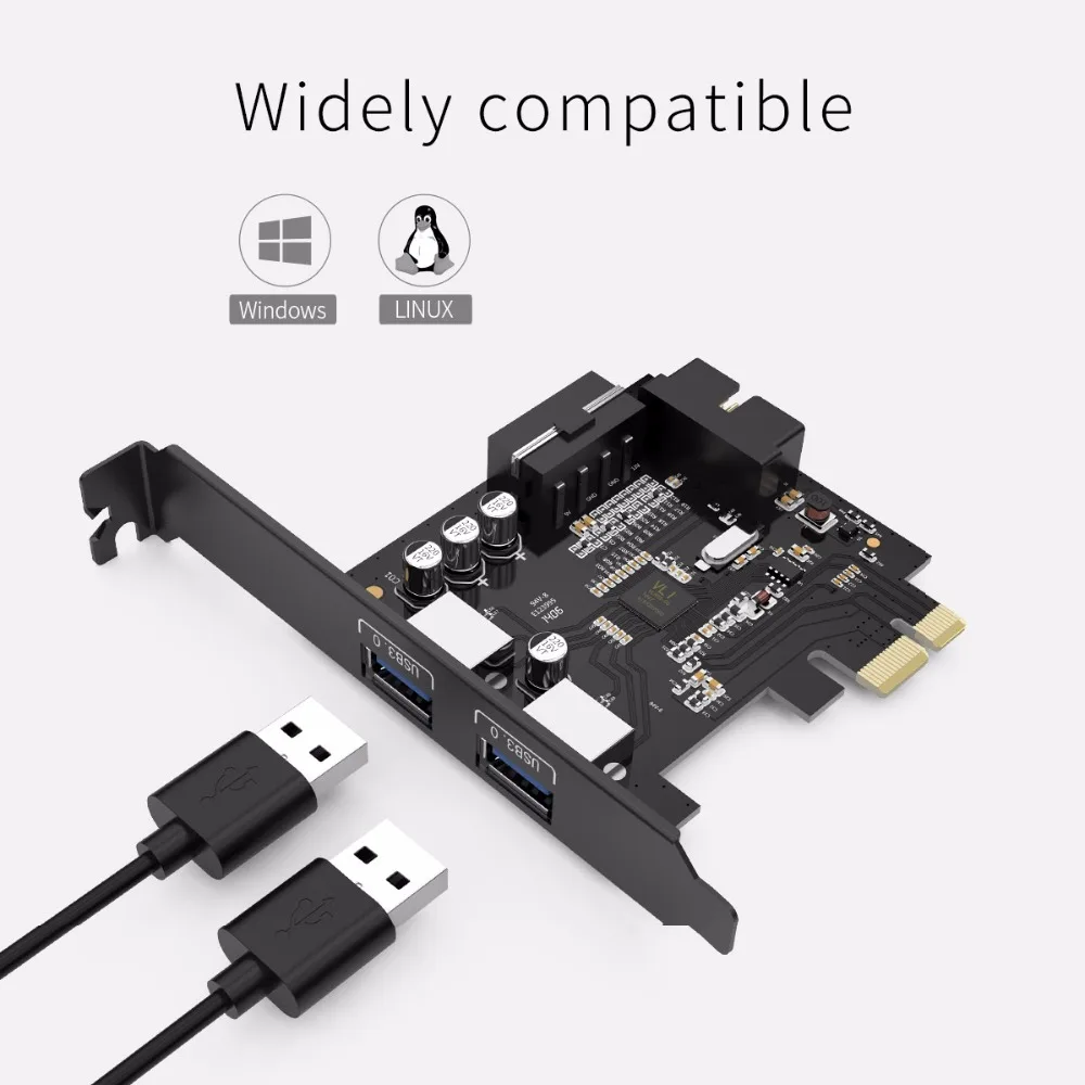 Настольная карта ORICO 2 порта USB3.0 PCI Express 5 Гбит/с высокоскоростная Расширительная