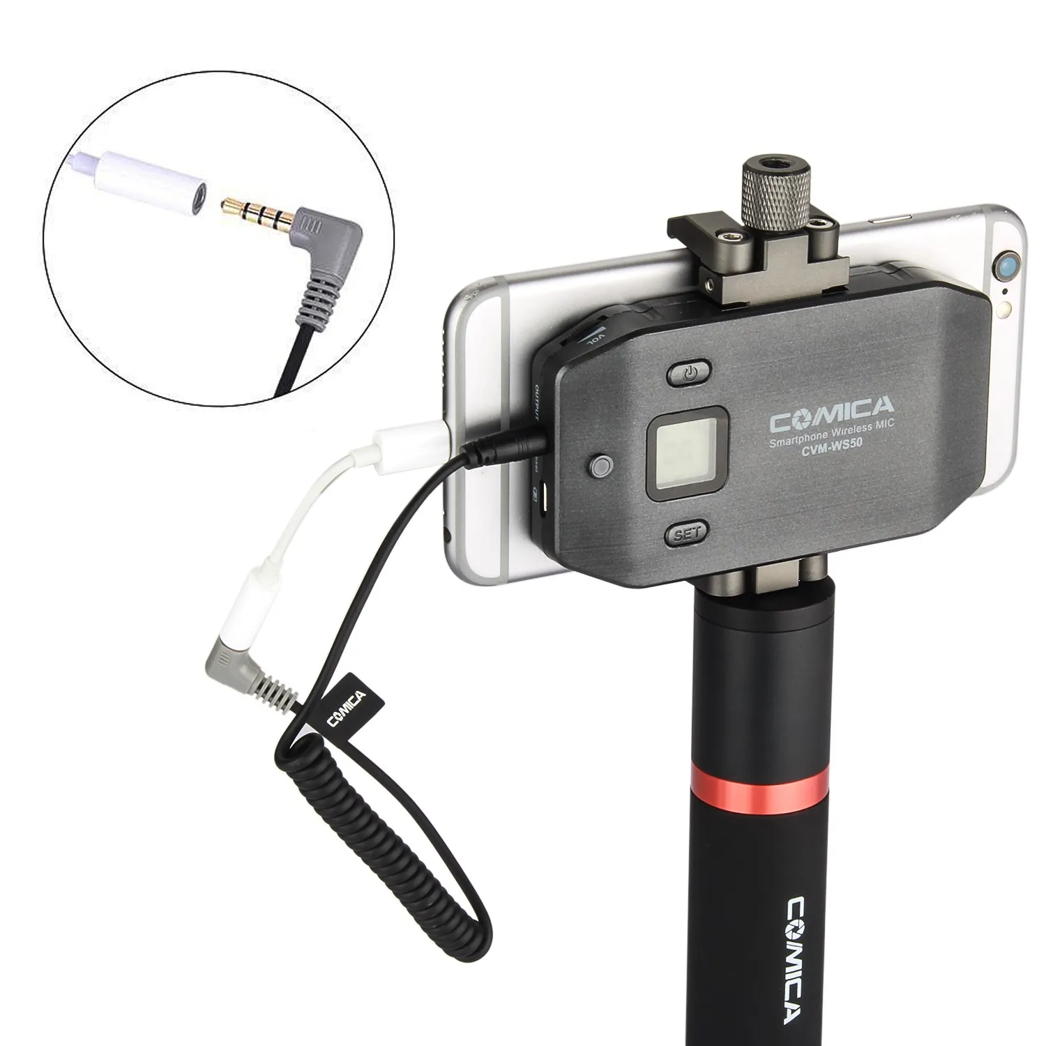 Comica CVM WS50(B) беспроводной петличный микрофон UHF 6 канальный с ручкой для камеры DSLR