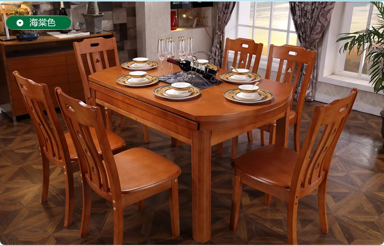 Новый классический современный обеденный стол с 6 стульями 8015|extendible dining table|dining