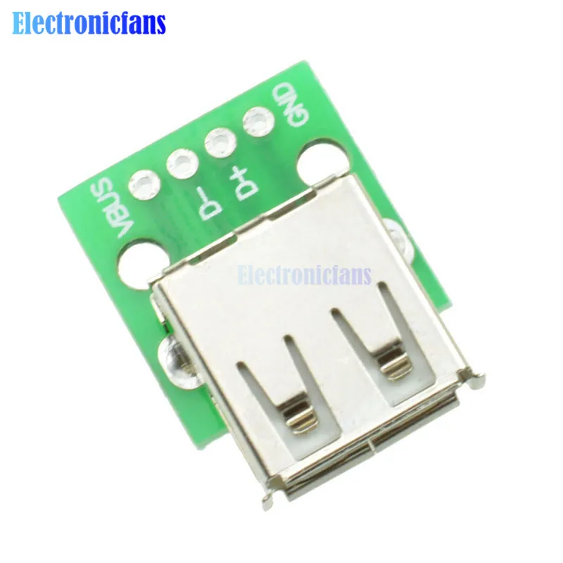 10 шт. конвертер USB типа A мама для разъема Arduino диаметром 2 54 мм|Интегральные схемы| |