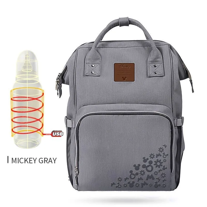 Disney Mummy Материнство подгузник сумка USB Водонепроницаемая для подгузников рюкзак
