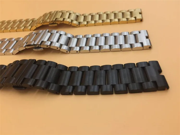 Ремешок из нержавеющей стали для Moto 360 22 мм черный/серебристый ремешок смарт