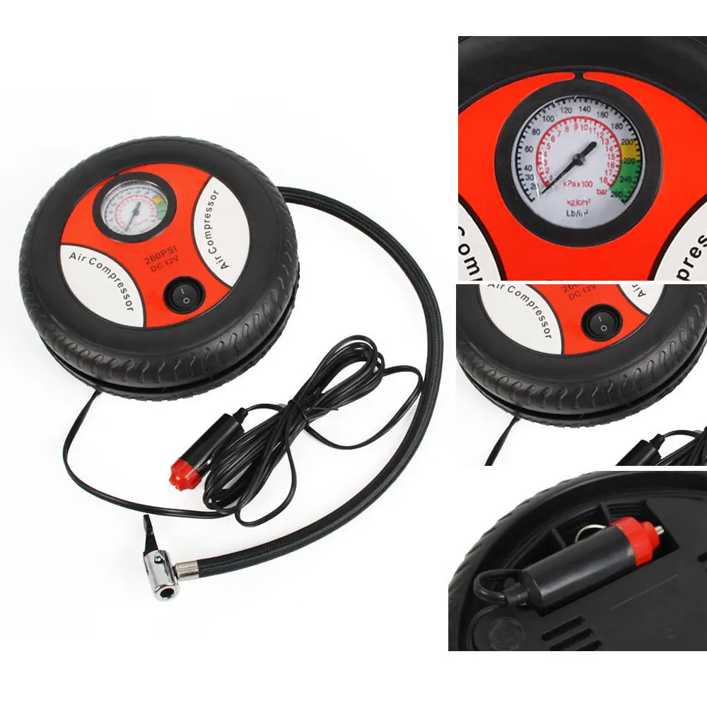 Мини 12V 260PSI автомобильные велосипедные шины Электрический Авто воздушный
