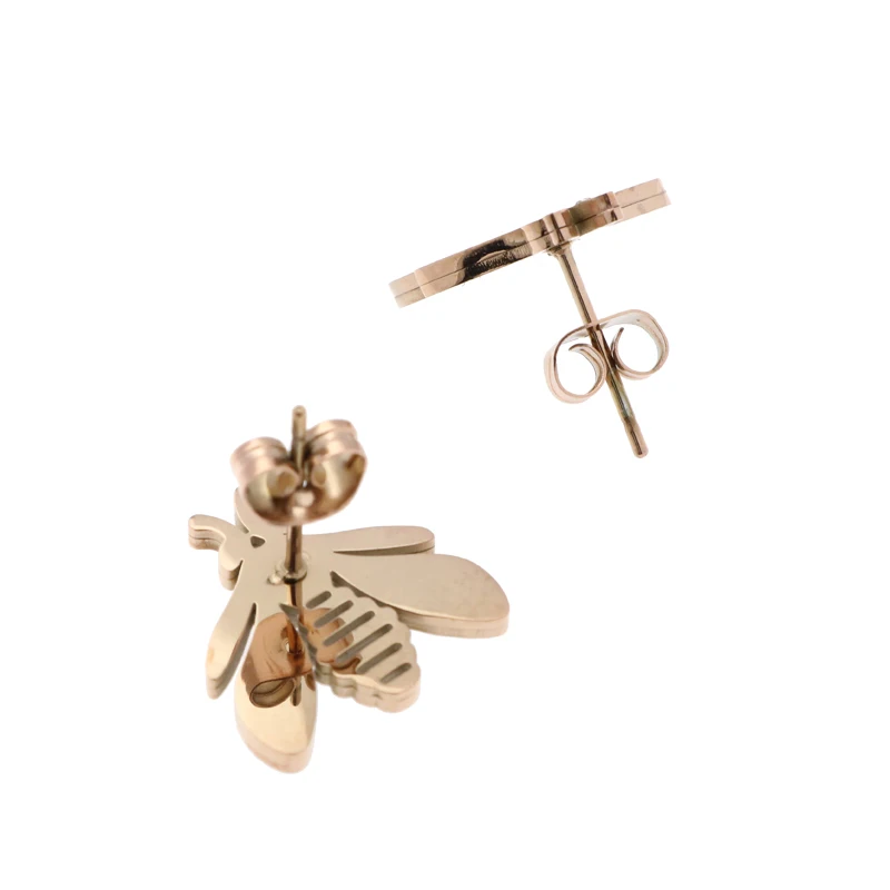 Новинка 2018 серьги гвоздики из нержавеющей стали для девочек розовое золото