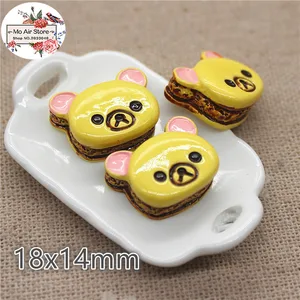 10 шт. медведь сэндвич-Печенье Десерт Кабошон из смолы с плоской задней стороной миниатюрная еда художественное украшение подвеска