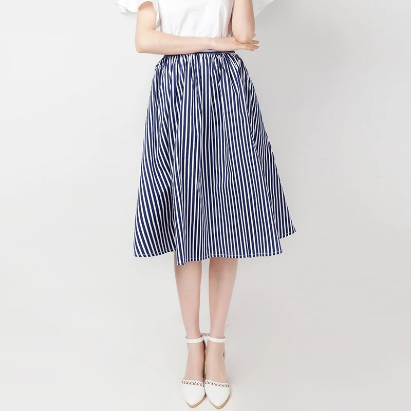 Женская винтажная юбка в полоску плиссированная с завышенной талией стиле 1950 х