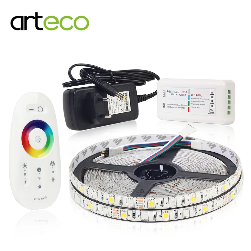 12 В светодиодные ленты 5050 RGB 5 м 300 светодиодный s RGBW rgbww полосы света + 2 4 г RGB/RGBW