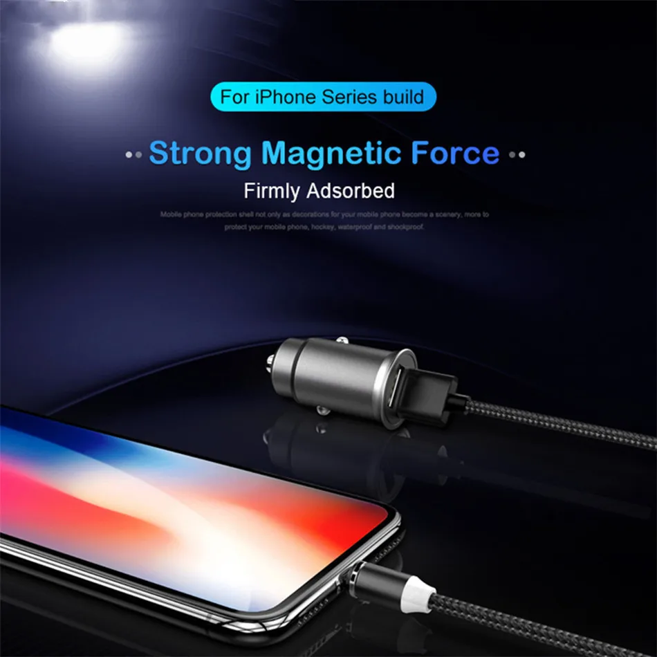 Светодио дный Магнитный кабель для зарядки освещение Micro Тип usb C телефонный iPhone X 7
