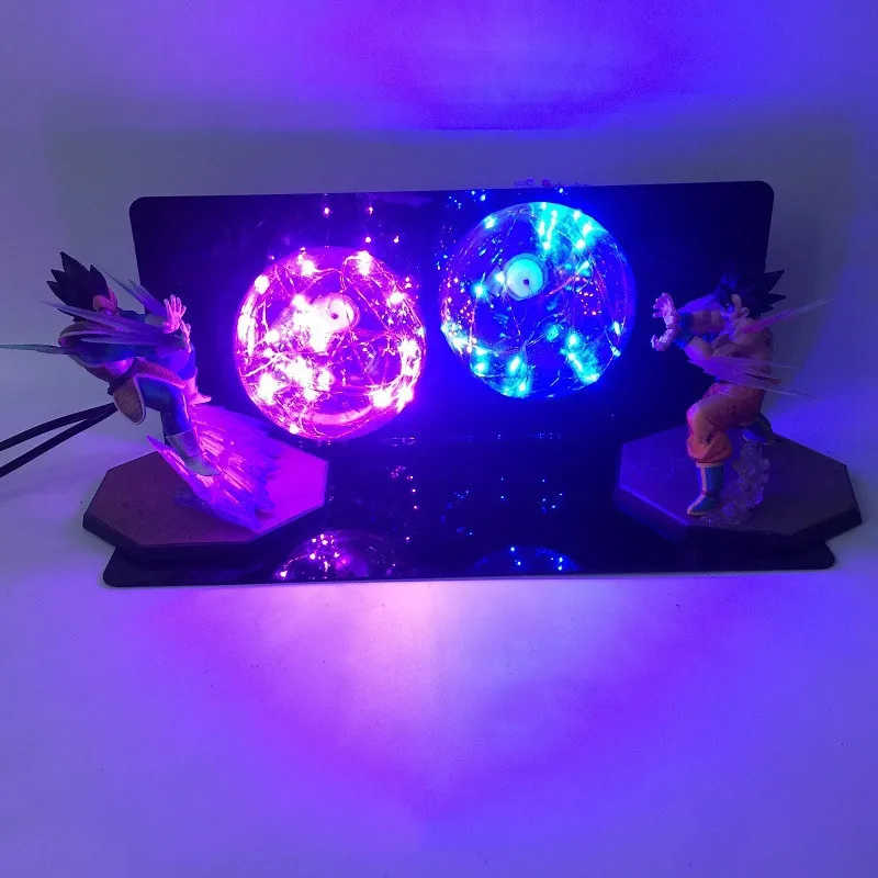Весь набор DBZ Вегета Сон Гоку Супер Saiyan красный синий лампа дневного света аниме Dragon Ball Z праздничный Декор огни ЕС США 110 В 220 В