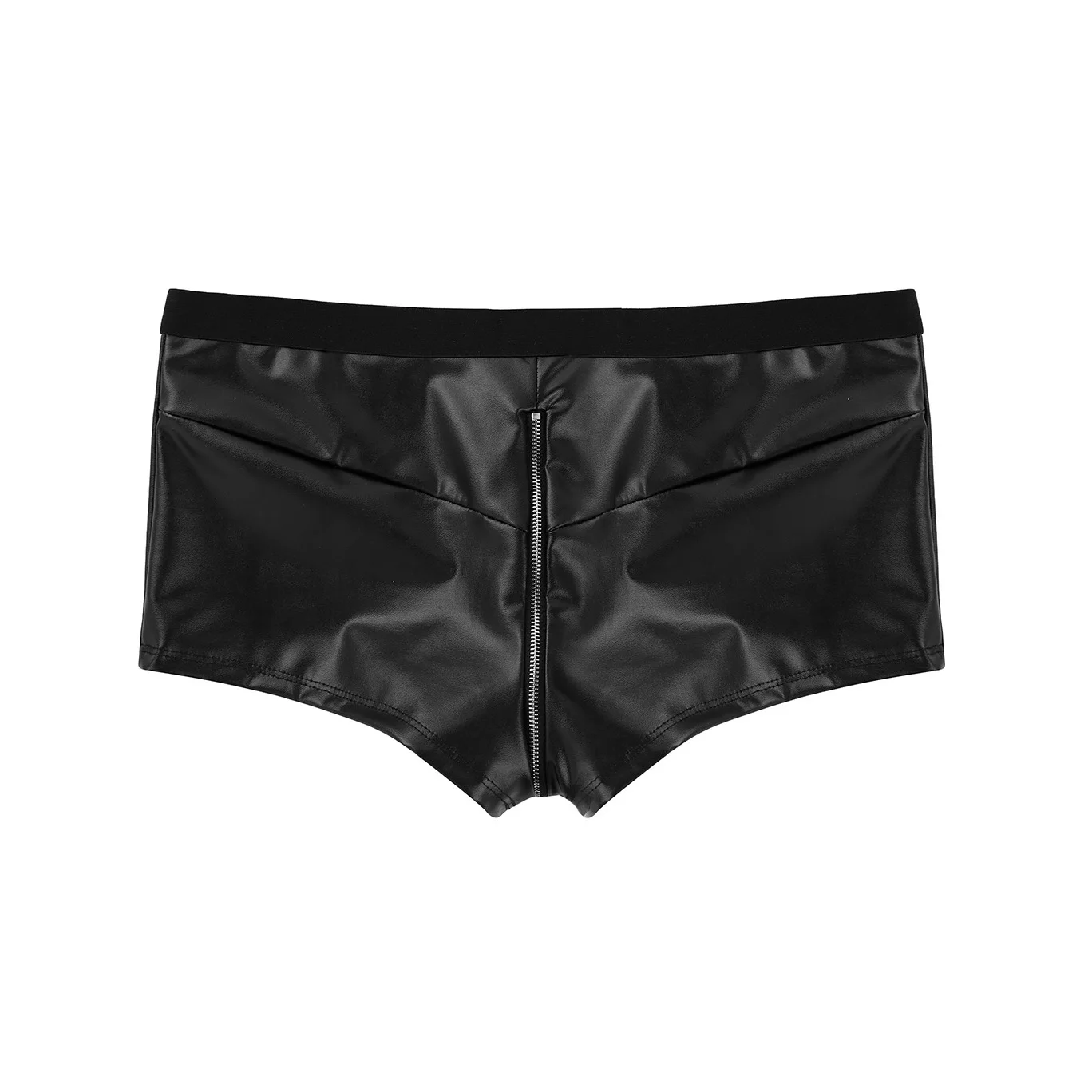 Мужское нижнее белье горячие шорты повседневные черные искусственная кожа с