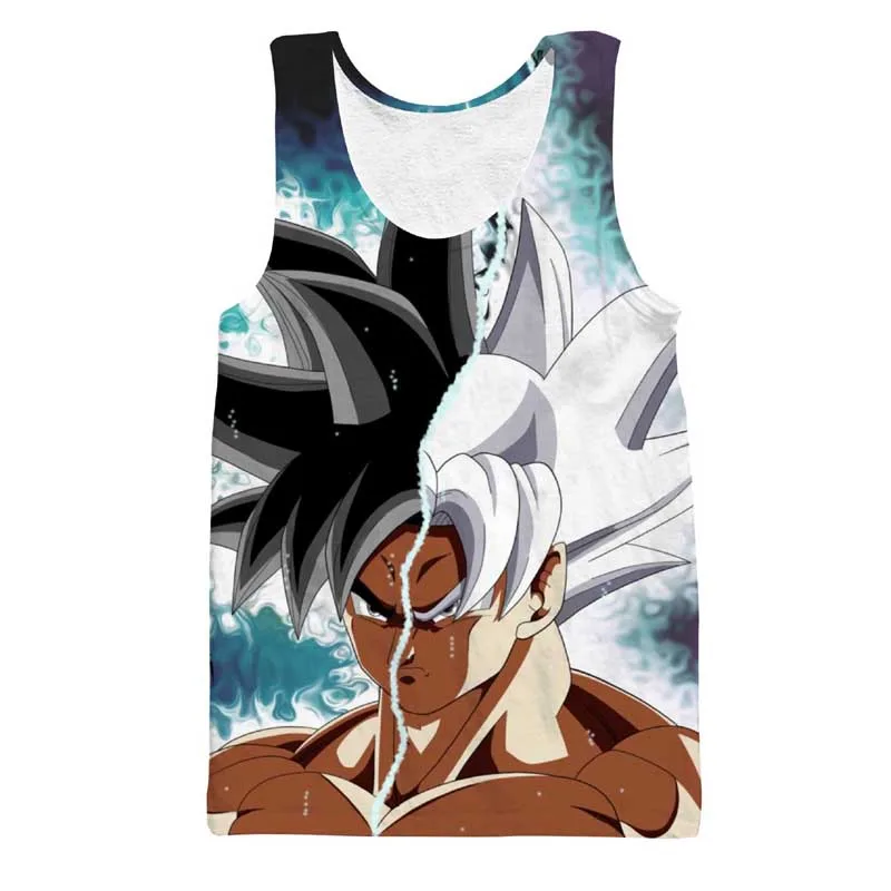 Dragon Ball Z мужские летние Майки Топы Супер Саян Гоку белый Бог Вегета Драконий мяч майка для занятий бодибилдингом Спортивная одежда для фитнеса