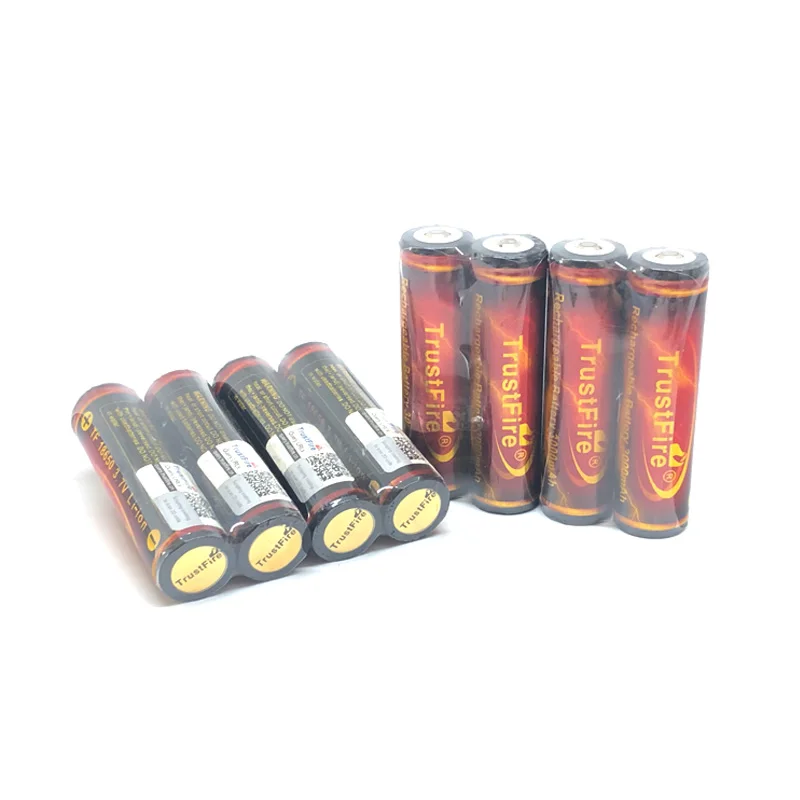 2 шт./лот TrustFire 18650 Золотая защищенная батарея 3,7 V 3000mAh литиевая аккумуляторная батарея для фонарика фонарь