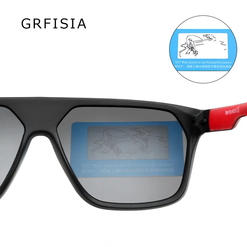 GRFISIA квадратные поляризационные солнцезащитные очки мужские TR90 сверхлегкие