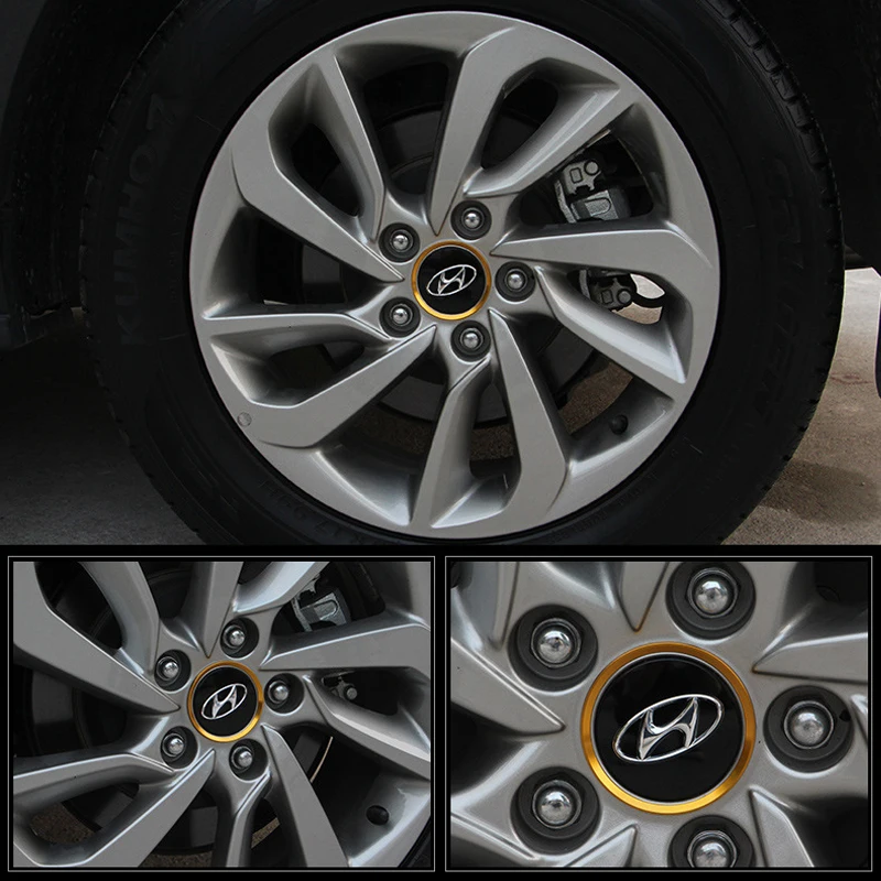 4 шт. подходит для hyundai Tucson 2015 центра колеса стикер из алюминиевого сплава новые