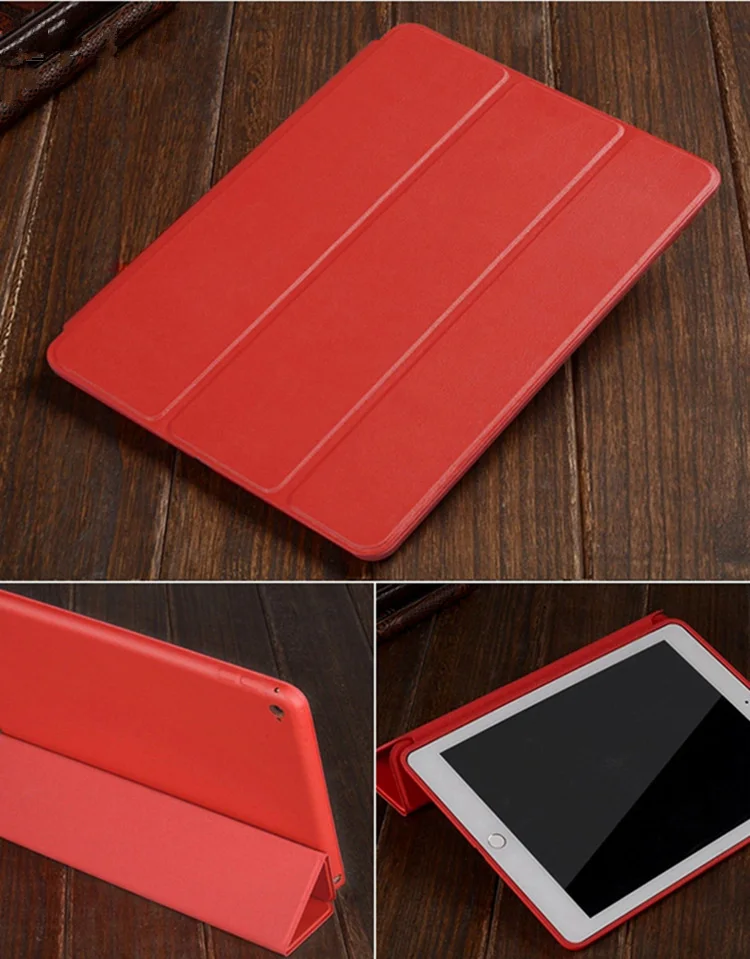 Чехол для ipad 2, 3, 4, 9,7 дюймов, официальный 1:1 из искусственной кожи, ультратонкий трехслойный смарт-чехол для ipad 234+ стилус+ пленка