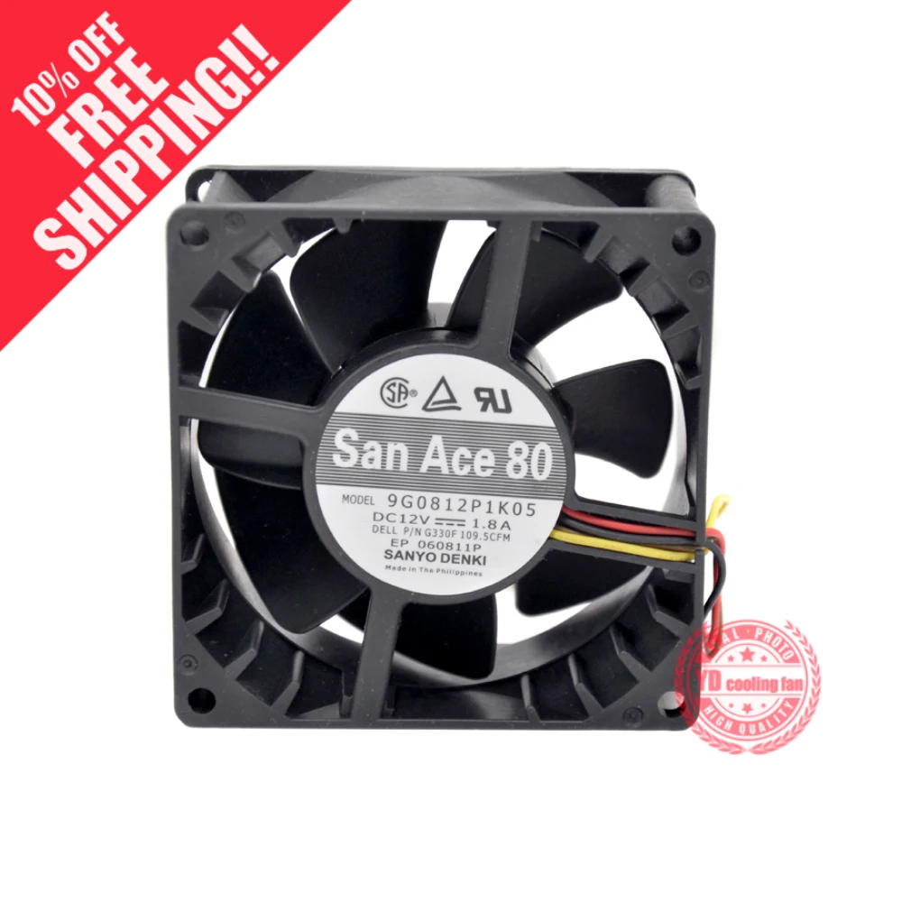 Новый вентилятор охлаждения SANYO SAN ACE80 8 см 8038 12 в а 9G0812P1K091 4 линии | Компьютеры и