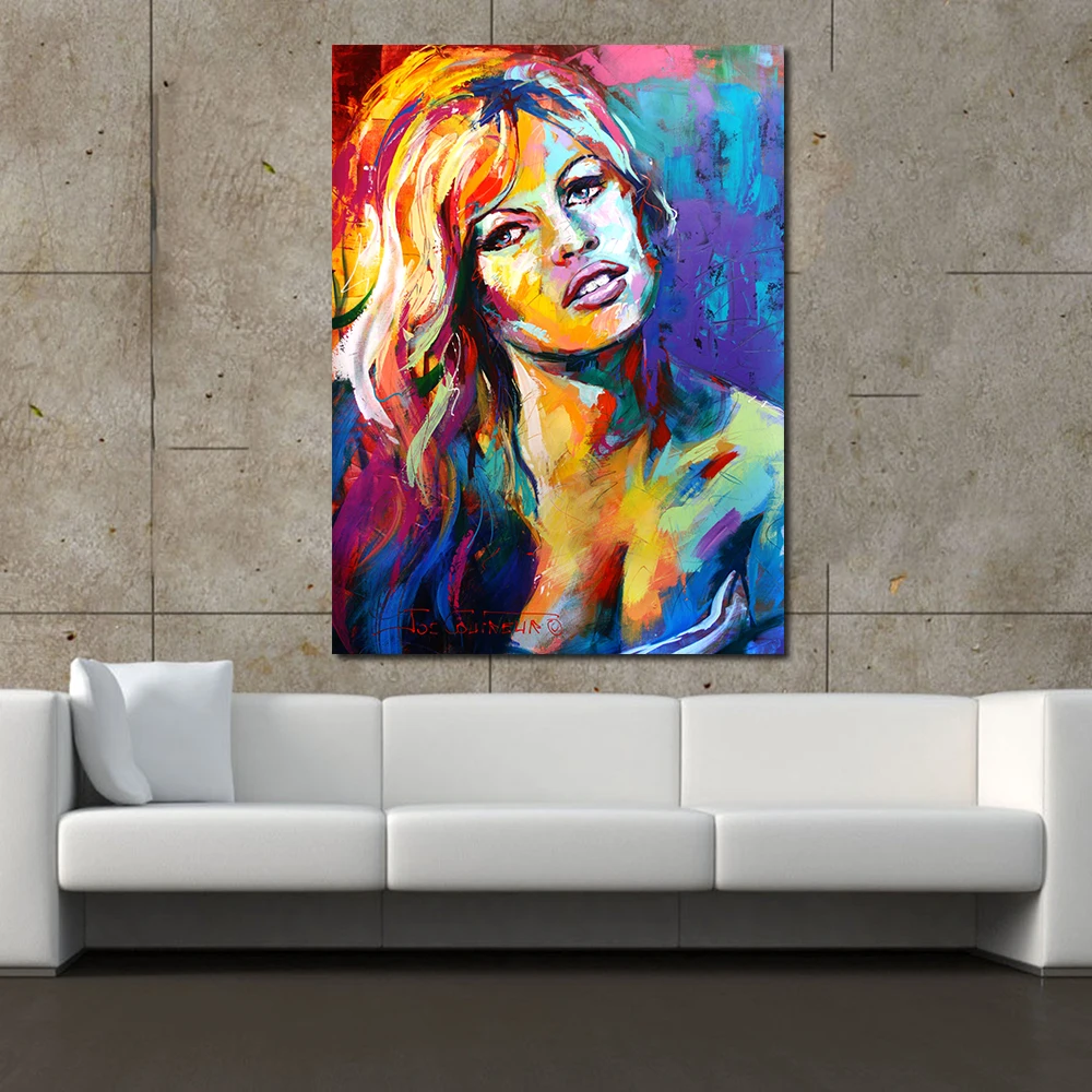 Картина маслом на холсте JQHYART Brigitte Bardot домашний декор настенные картины для