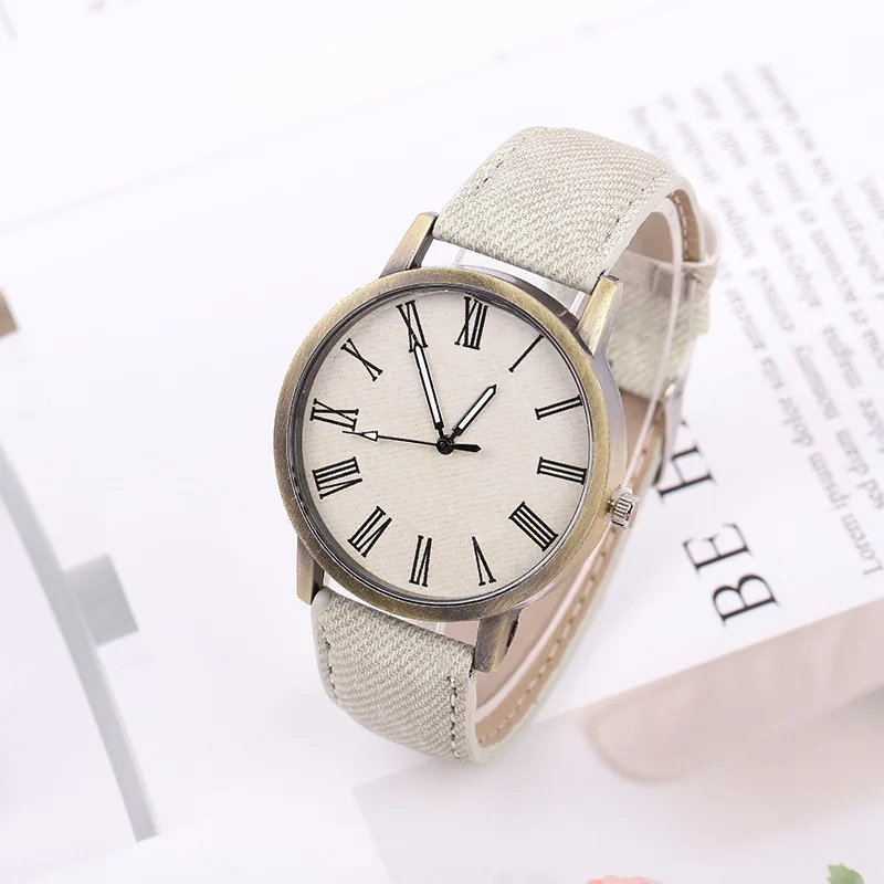 Leecnuo Women Quartz Watches Denim Dial Watch Female Luxury Wristwatch Fashion Casual for Ladies Men with Leather Strap | Наручные часы