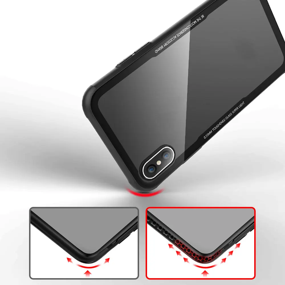 Tempered Glass Case for iphone 11 2019 Transparent Soft Silicone Bumper For Pro Max XS XR X 7 8 Plus | Мобильные телефоны и