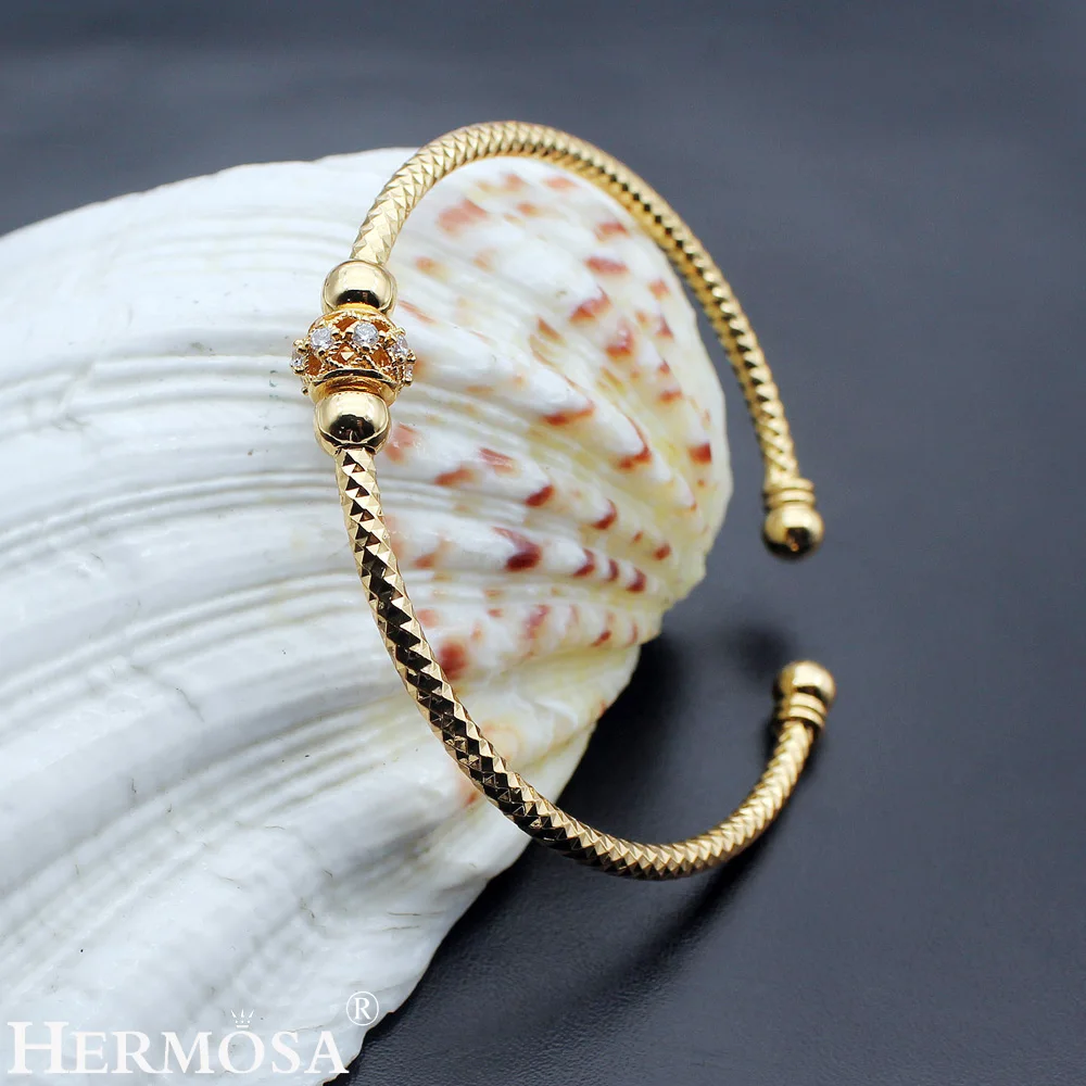 Hermosa желто-золотистый телефон 7 5-9 дюймов Открытый браслет идеальная вечевечерние