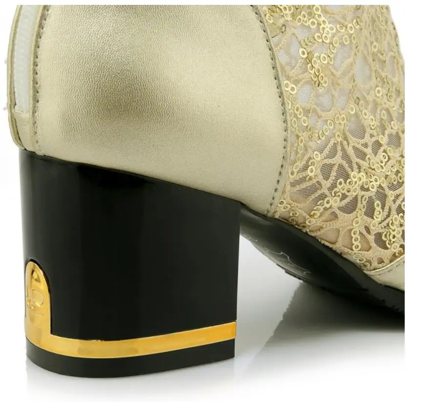 Новые модные женские сапоги до колена с острым носком пикантные сетчатые на