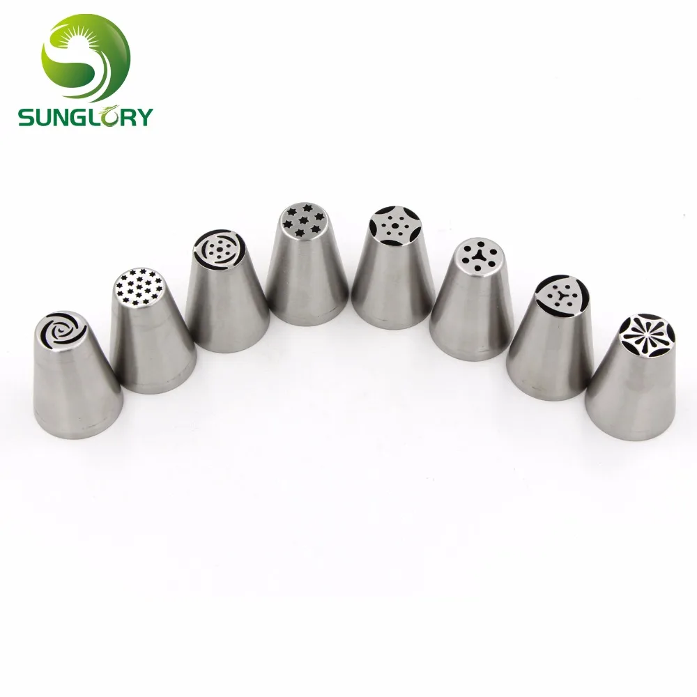 Маленький размер русские тюльпаны сопла цветок 8 шт из нержавеющей стали глазурь