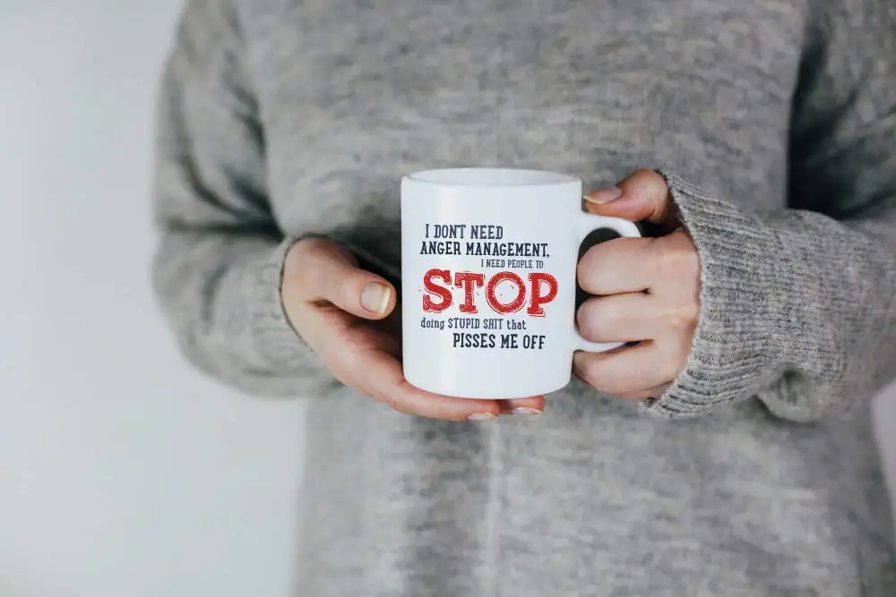 Funny Coffee Mugs - I Don't Need Anger Management .Me Off | Sassy Novelty Ceramic Mug with Saying or Quotes 11 Ounces G Дом и сад