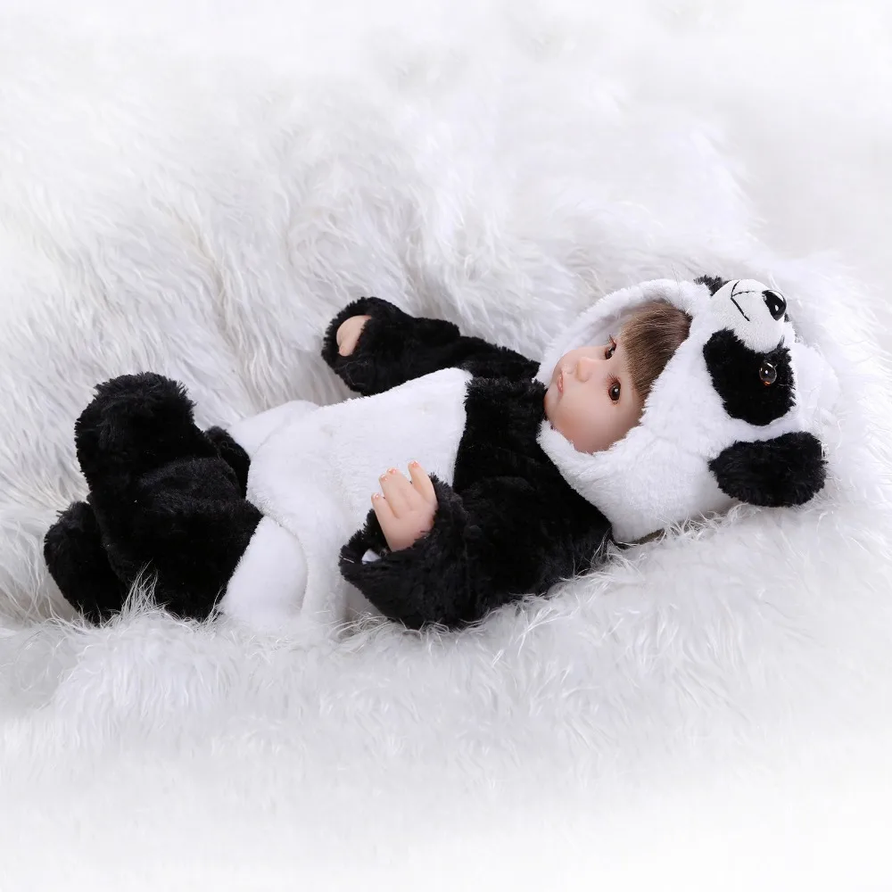 Кукла reborn NPKCOLLECTION Реалистичная кукла панда 17 дюймов мягкая силиконовая виниловая