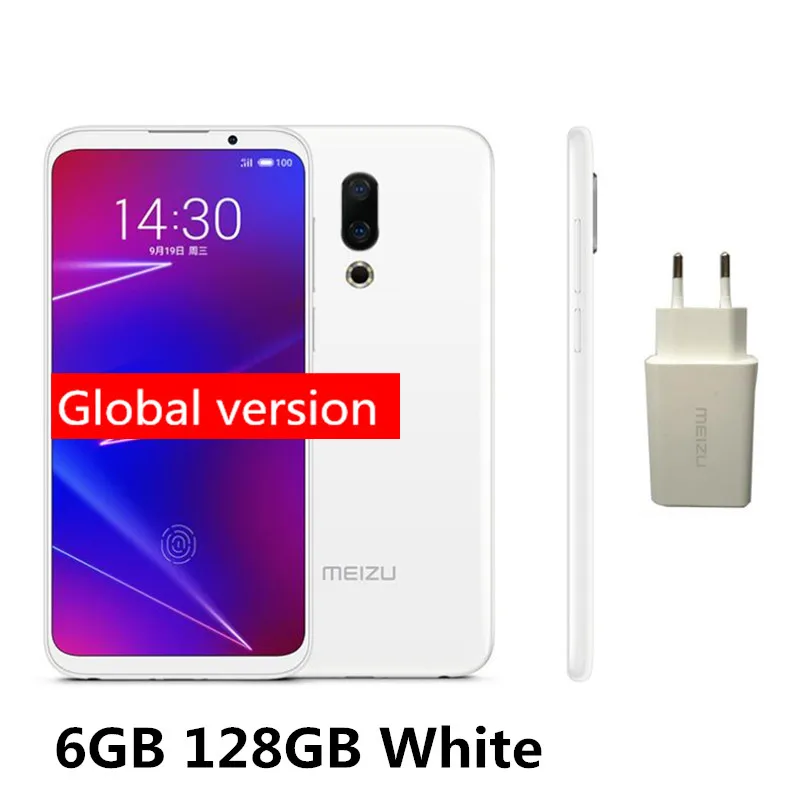 Meizu 16 16X, глобальная версия, 6 ГБ ОЗУ, 128 Гб ПЗУ, Смартфон Snapdragon 710, четыре ядра, 6,0 дюйма, 2160x1080, отпечаток пальца, мобильный телефон - Цвет: White