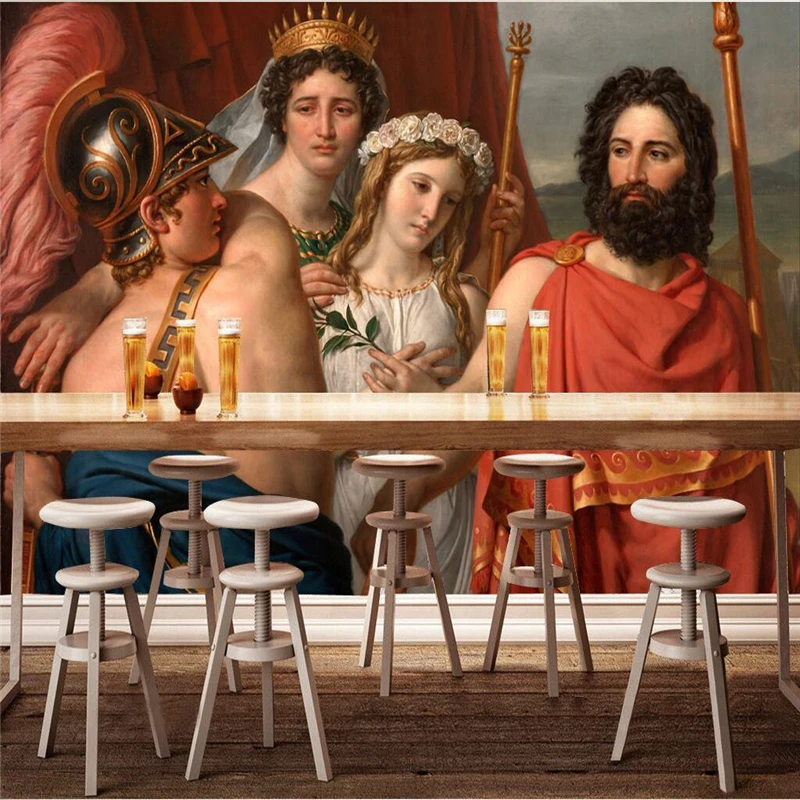 Большой заказ обои росписи Греческий миф картина маслом Angry Achilles ТВ стены papel де